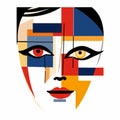 Geometric Constructivism: Abstract Face Of A Modern Woman