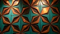Geometric Copper and Teal Pattern Background Royalty Free Stock Photo