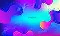 Geometric cover. Gradient shapes composition. Cool modern neon blue color. Abstract fluid shapes.Liquid and fluid poster.Futuristi