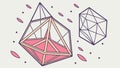 Geometric Crystals and Polyhedrons Vector Illustration, vector design Generative AI Royalty Free Stock Photo