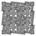 Geometric cube pattern. Interlocking block design. Abstract tile Vector. Grayscale mosaic texture. Royalty Free Stock Photo