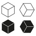 Geometric cube shapes. Isometric figure set. Abstract blocks Vector. Minimalist 3D element. Royalty Free Stock Photo