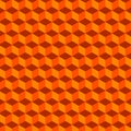 Geometric cube Vector Pattern. Orange Background.