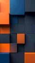 Geometric Cubes Abstract Pattern Orange Blue Gray Dark Studio Lighting Textured Background Royalty Free Stock Photo
