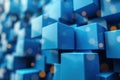 Geometric Cubes in Blue: Seamless Looping Abstract 3D Render Design