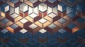Geometric Cubic Pattern with Metallic 3D Vector Design for Modern Background Royalty Free Stock Photo