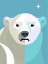 Geometric cute polar bear colorful Royalty Free Stock Photo