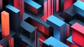 A geometric 3D background with layered shapes creating depth and a visually rich effect, Generated AI