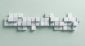 Geometric 3D Cubes Abstract White Grey Pattern Modern Design Wall Minimalist Light Green Background Copy Space Royalty Free Stock Photo