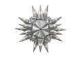 Geometric 3D metallic star with a spiky, symmetrical structure, featuring numerous Royalty Free Stock Photo