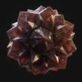 Geometric 3D object featuring a complex polyhedral design. Comprised of multiple Royalty Free Stock Photo