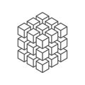 Geometric 3D object optical illusion. Vector illustration, 3D cube idea. EPS 10 Royalty Free Stock Photo