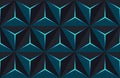 Geometric 3D Pattern with Basic Shapes. Background with luxury dark polygonal texture and blue triangle lines. Abstract Premium Royalty Free Stock Photo