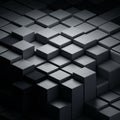 Geometric 3D pattern featuring an array of gray cubes arranged in a staggered, grid- Royalty Free Stock Photo