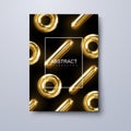 Geometric 3d primitives trendy cover design