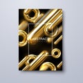 Geometric 3d primitives trendy cover design Royalty Free Stock Photo