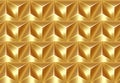 Geometric 3D Seamless Pattern Basic Shapes. Golden Background with luxury gold polygonal texture and shiny triangle lines