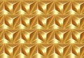 Geometric 3D Seamless Pattern Basic Shapes. Golden Background with luxury gold polygonal texture and shiny triangle lines