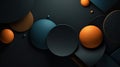 Geometric 3d smooth matte shapes. Abstract background with black colour palette. Generative AI Royalty Free Stock Photo