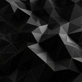 Geometric 3D surface featuring interconnected black polygonal shapes. Triangular Royalty Free Stock Photo