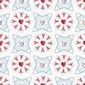 Geometric damask hand drawn seamless pattern