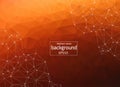 Geometric dark orange Polygonal background molecule and communication. Connected lines with dots. Minimalism background. Concept o Royalty Free Stock Photo