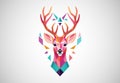 Geometric Deer Colorful Logo. Deer Logo Design Vector illustration