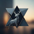 Geometric deer design overlaying an abstract Royalty Free Stock Photo