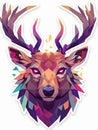 Geometric deer head illustration with vibrant colors and polygonal design Royalty Free Stock Photo