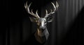 Geometric deer head sculpture against a Royalty Free Stock Photo
