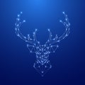 Geometric Deer head silhouette. Royalty Free Stock Photo