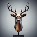 Geometric deer sculpture featuring angular, polygonal Royalty Free Stock Photo