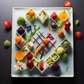 Geometric Delights: Unique Food Presentations in Geometric Patterns