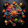 Geometric Delights: Unique Food Presentations in Geometric Patterns