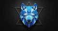 Geometric depiction of a wolf\'s head Royalty Free Stock Photo