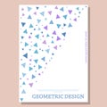 Geometric design of colored triangles. Layout for the design of the cover, banner, poster, postcard and corporate design. The idea Royalty Free Stock Photo