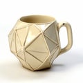 Geometric Design 3d Printed White Mug With Daz3d Style