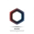 Geometric design features a hexagonal shape with overlapping translucent layers Royalty Free Stock Photo