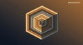 Geometric design features a three-dimensional hexagonal pattern with nested layers. Royalty Free Stock Photo