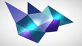 Geometric design featuring a collection of 3D triangular shapes with a Royalty Free Stock Photo