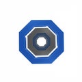 Geometric design featuring concentric octagons. The outer layer is blue, transitioning to Royalty Free Stock Photo