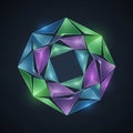 Geometric design featuring an intricate 3D arrangement of triangular facets. The Royalty Free Stock Photo