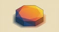 Geometric design featuring an octagonal shape with a low-poly, gradient surface Royalty Free Stock Photo