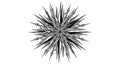 Geometric design featuring a radial array of sharp, angular spikes resembling a Royalty Free Stock Photo