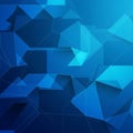 Geometric design featuring a series of interconnected blue polygons Royalty Free Stock Photo