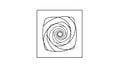 A geometric design featuring a spiral pattern inside a square outline Royalty Free Stock Photo
