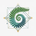 Geometric design featuring a stylized fern Royalty Free Stock Photo