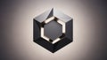 Geometric design featuring a three dimensional hexagon composed of Royalty Free Stock Photo