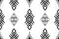 Geometric design seamless pattern fabric ethnic oriental traditional  abstract black and white. for curtain, background, carpet Royalty Free Stock Photo