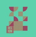 Geometric design with shapes in the style of squares with rounded corners and circles. Vector illustration is suitable Royalty Free Stock Photo